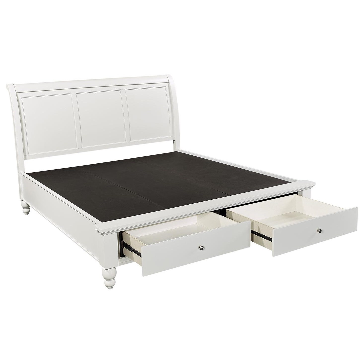 Aspenhome Cambridge CB Queen Sleigh Bed With Storage Drawers and USB